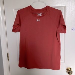 Workout T shirt under armour gently used - orange and silver reflective
